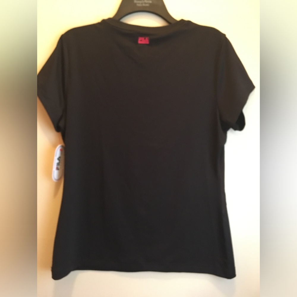 Fila Women's Black Tee with Pink Logo - Picture 5 of 10